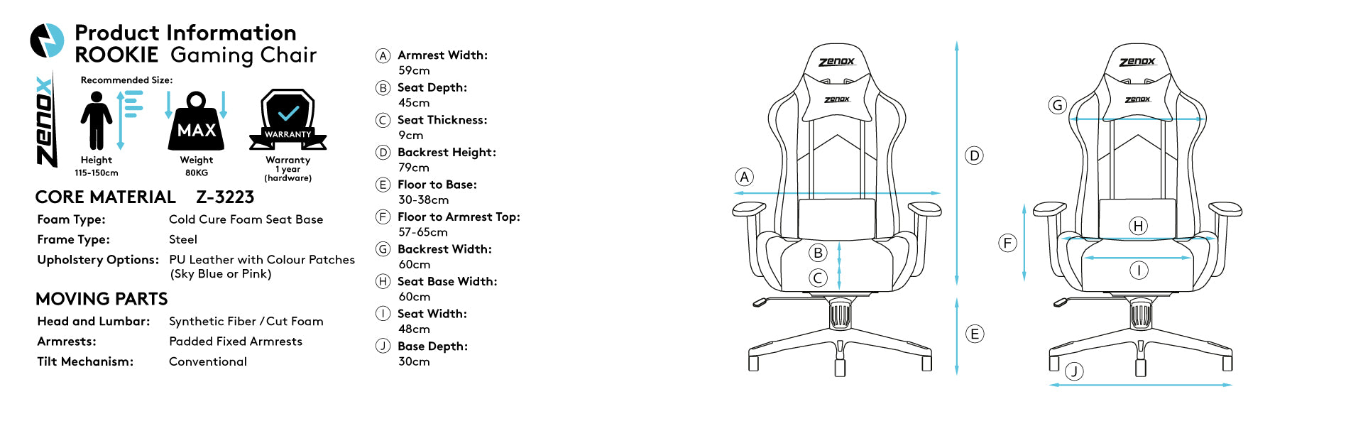 Zenox Rookie Mk 2 Gaming Chair Pink 5 Zenox Rookie Mk 2 Gaming Chair Pink 5